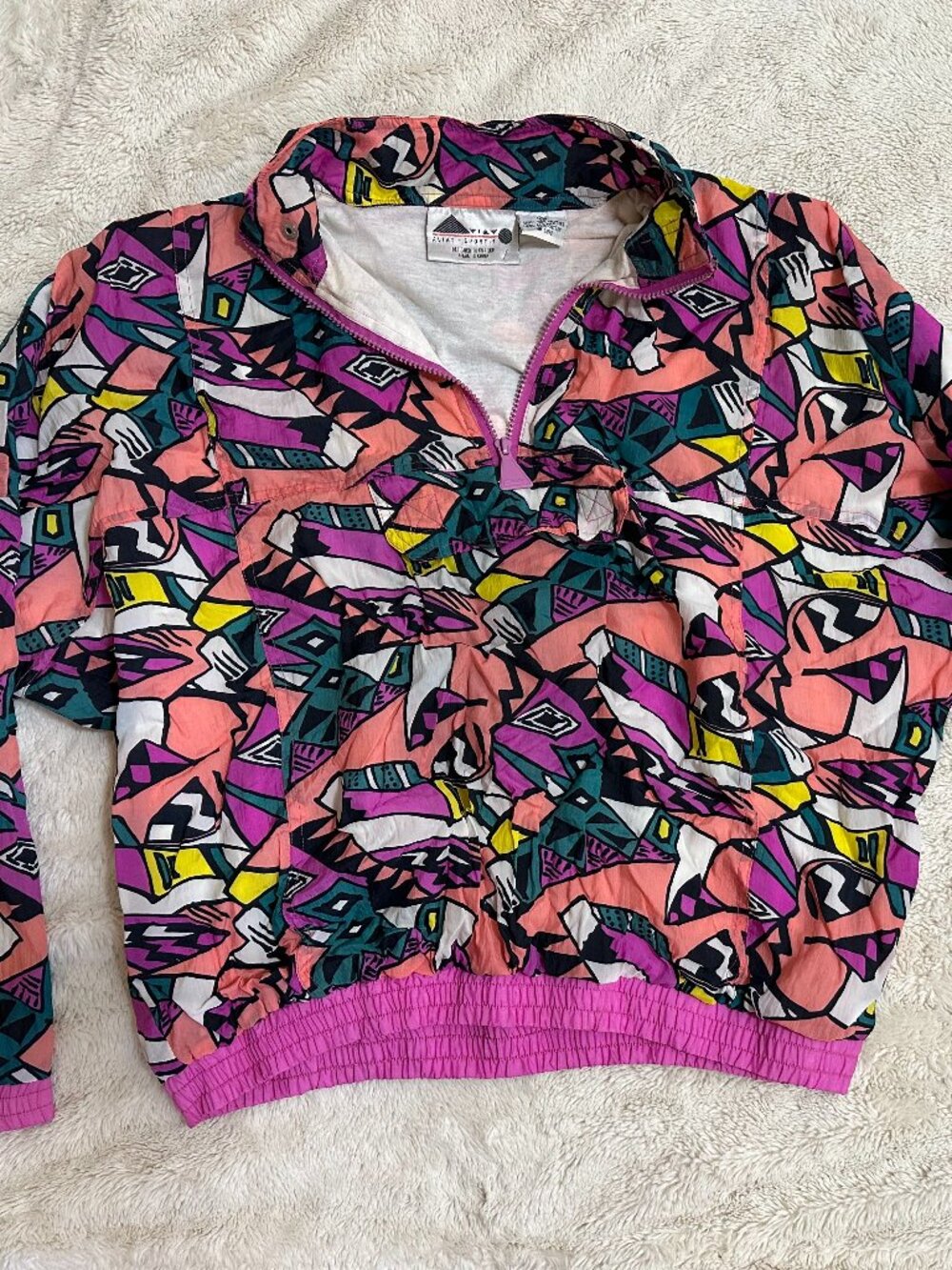 Vintage 90s Aviat Sportif Geometric Windbreaker Pullover XL